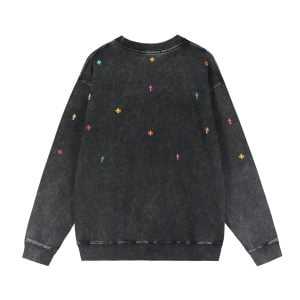 Chrome Hearts Washed Black Multicolor Cross Long Sleeve