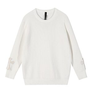 Chrome Hearts Cross Patch White Knit Sweater