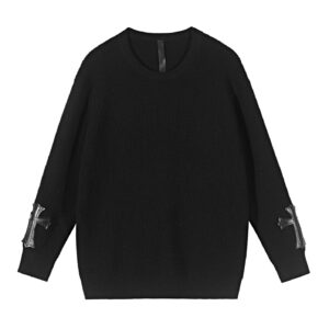 Chrome Hearts Cross Patch Black Knit Sweater