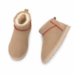 Chrome Hearts Beige Suede Classic Mini UGG Boots