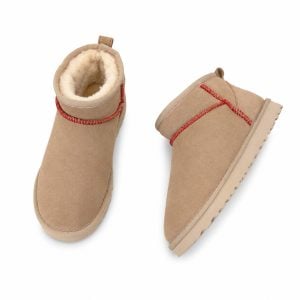 Chrome Hearts Beige Suede Classic Mini UGG Boots