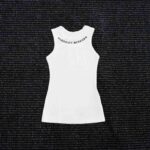 Chrome Hearts Black Logo White Ribbed Tank Top
