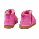Chrome Hearts Pink Suede Mini Ankle UGG Boots