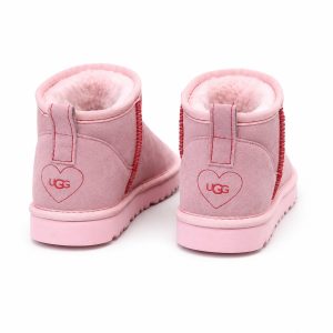 Chrome Hearts Light Pink Suede Mini UGG Boots