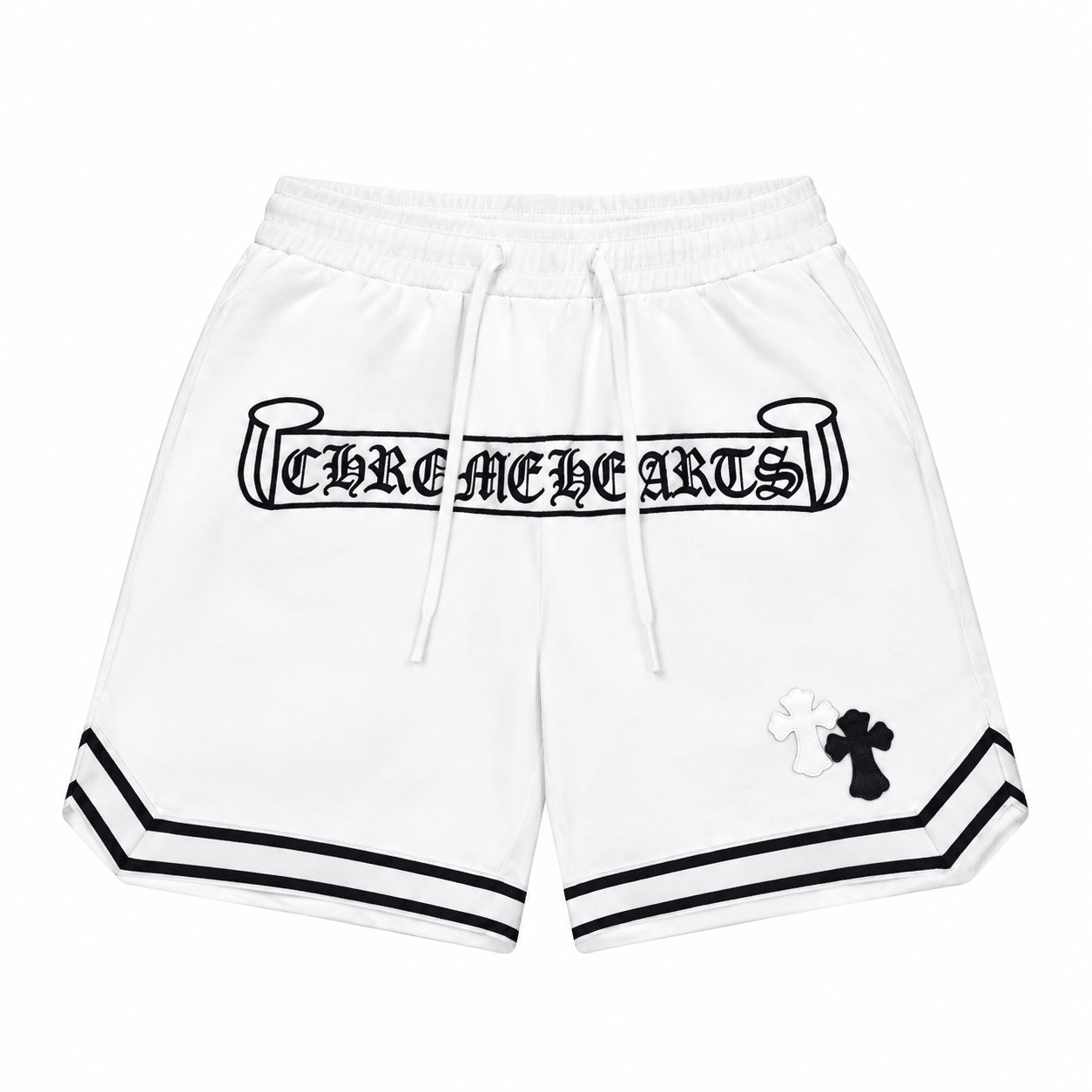 Chrome Hearts Cross Logo White Basketball Shorts Chrome Hearts Cross Logo White Basketball Shorts