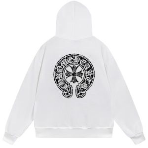 Chrome Hearts Horseshoe Logo Pullover Hoodie White
