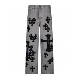 Chrome Hearts Grey Cross Patch Jeans