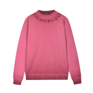 Chrome Hearts Pink Burgundy Cross Long Sleeve Shirt