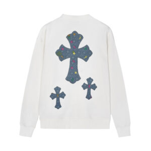 Chrome Hearts White Multicolor Denim Cross Long Sleeve
