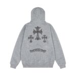Chrome Hearts Studded Triple Cross Zip-Up Hoodie