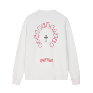 Chrome Hearts White Red Circle Cross Long Sleeve