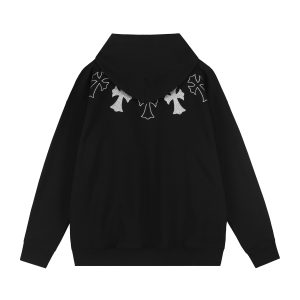 Chrome Hearts Black Gothic Cross Pullover Hoodie
