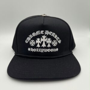 Chrome Hearts Black Hollywood Cross Embroidered Hat