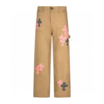 Chrome Hearts Khaki Pink Cross Patch Carpenter Pants