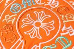 Chrome Hearts Orange Multicolor Cross Logo T-Shirt