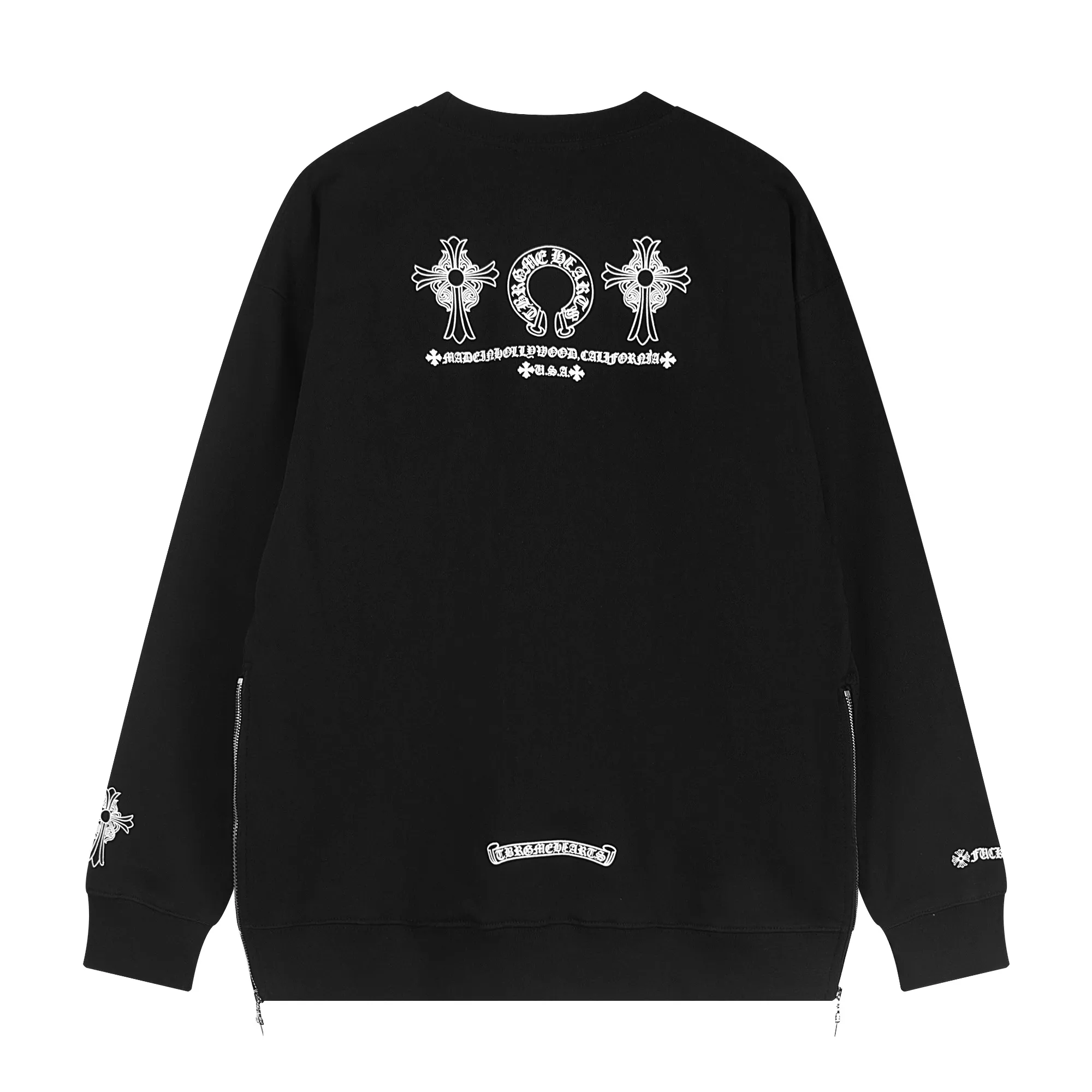 Chrome Hearts Black Cemetery Cross Crewneck Sweatshirt Chrome Hearts Black Cemetery Cross Crewneck Sweatshirt