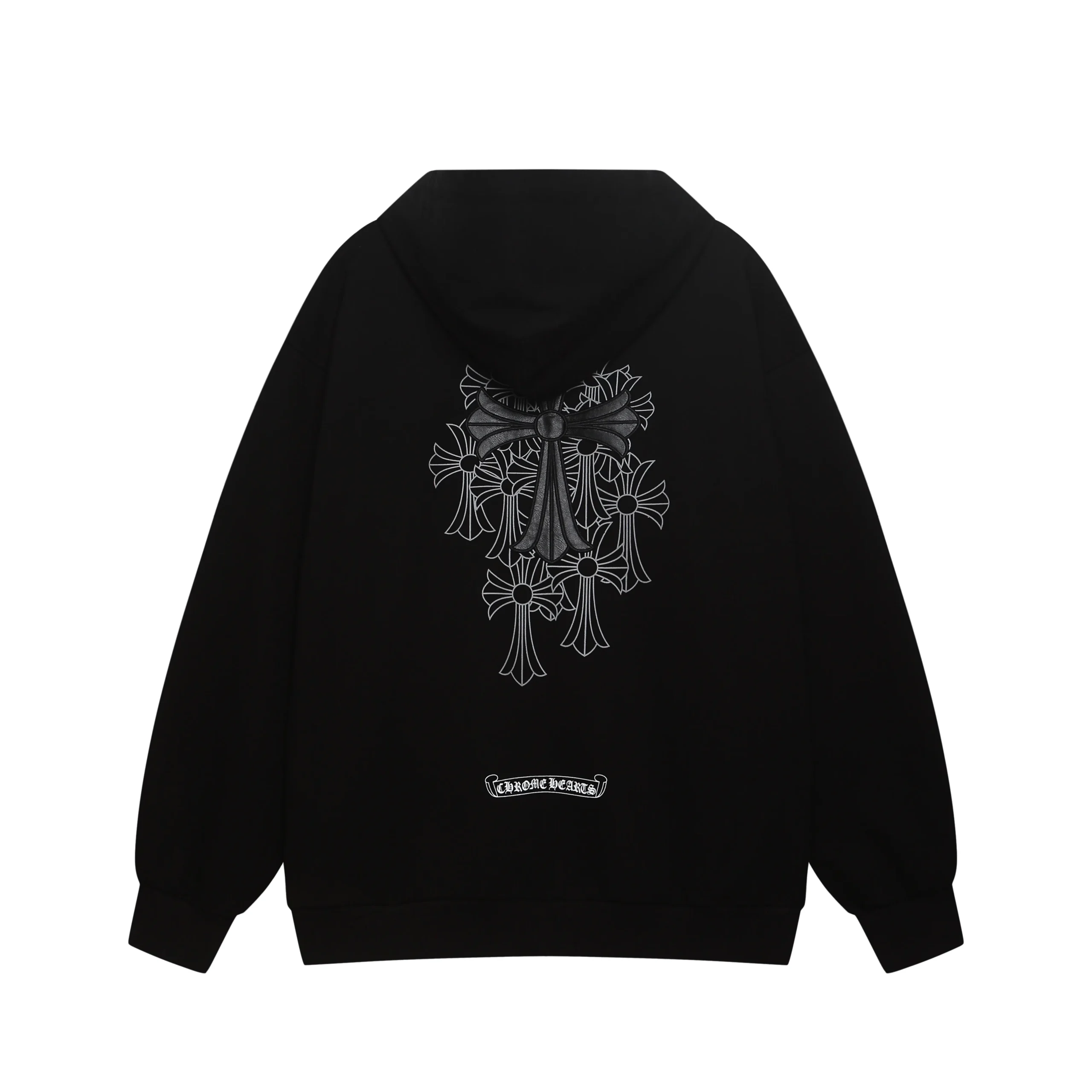 Chrome Hearts Tonal Floral Cross Zip-Up Hoodie Chrome Hearts Tonal Floral Cross Zip-Up Hoodie