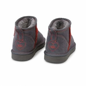 Chrome Hearts Grey Suede Mini Ankle UGG Boots