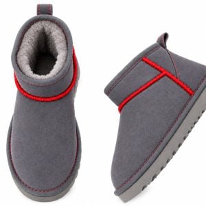 Chrome Hearts Grey Suede Mini Ankle UGG Boots