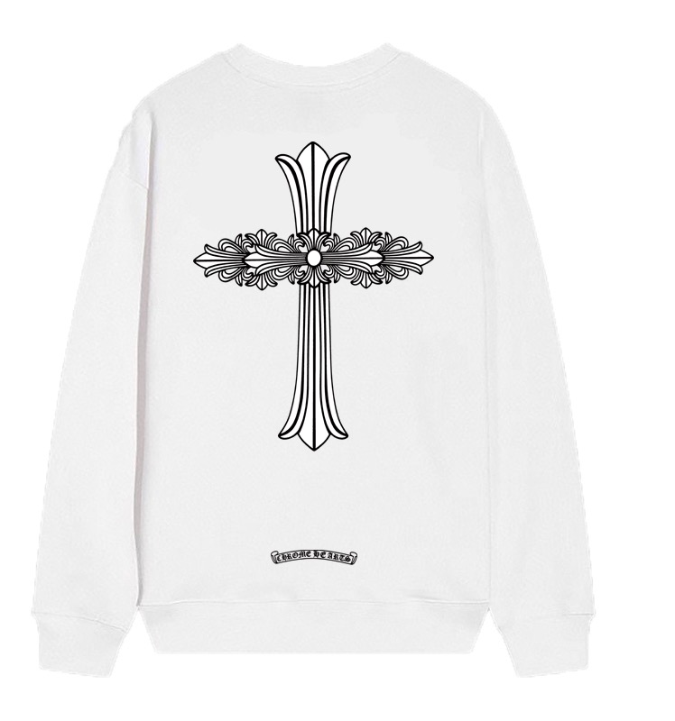 05caf2da Chrome Hearts Ornate Floral Cross Crewneck Sweatshirt White