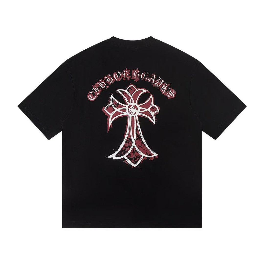 Chrome Hearts Floral Cross Graphic T-Shirt Black Chrome Hearts Floral Cross Graphic T-Shirt Black
