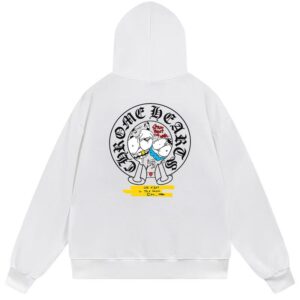 Chrome Hearts Cartoon Horseshoe Pullover Hoodie White