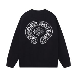 Chrome Hearts CH Gothic Logo Crewneck Sweater Black