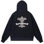 Chrome Hearts Ornate Fleur-De-Lis Graphic Pullover Hoodie Black
