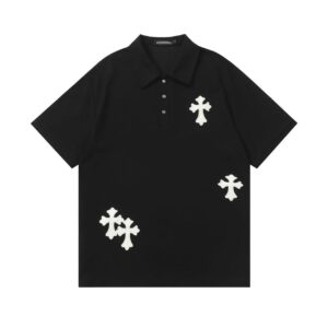 Chrome Hearts Four Cross Black Polo Shirt