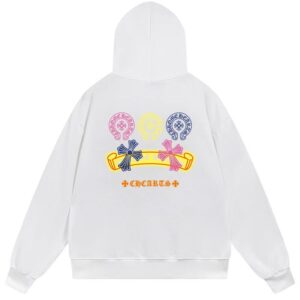 Chrome Hearts Triple Horseshoe Cross Pullover Hoodie White