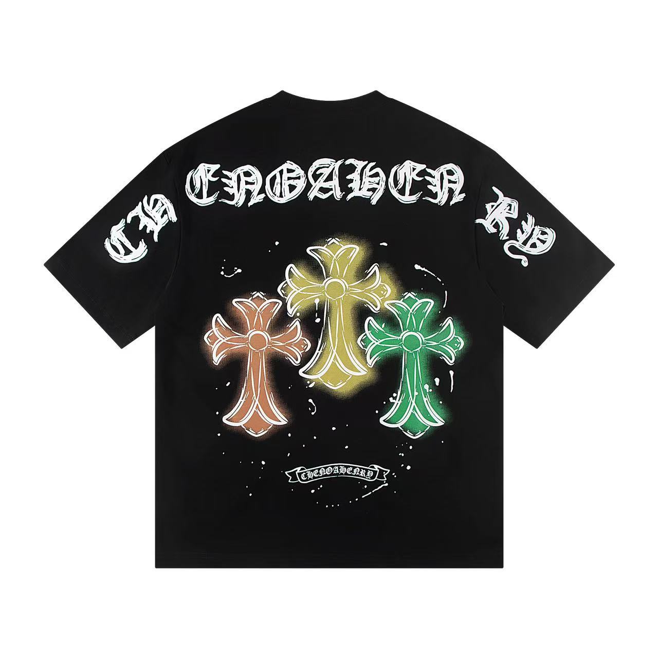 52dd6687 Chrome Hearts Triple Cross Graffiti T-Shirt Black