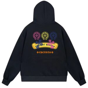 Chrome Hearts Triple Horseshoe Cross Pullover Hoodie Black