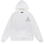 Chrome Hearts Pink Horseshoe Graphic Pullover Hoodie White