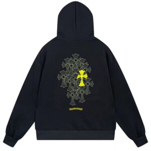 Chrome Hearts Yellow Cross Garden Pullover Hoodie Black