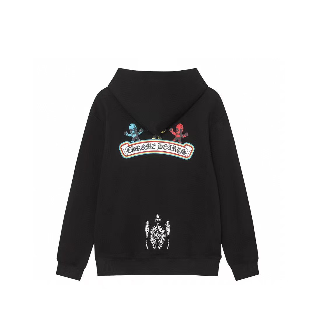 Chrome Hearts FOTI Skull Graphic Zip-Up Hoodie Black Chrome Hearts FOTI Skull Graphic Zip-Up Hoodie Black