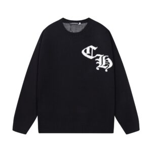 Chrome Hearts CH Gothic Logo Crewneck Sweater Black