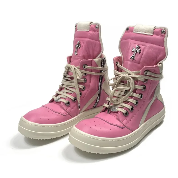Chrome Hearts x Rick Owens Geobasket Pink High-Top Sneakers Chrome Hearts x Rick Owens Geobasket Pink High-Top Sneakers