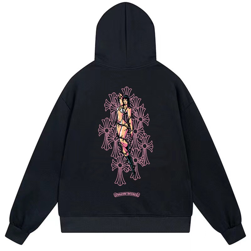 Chrome Hearts Deadly Doll Graphic Pullover Hoodie Black Chrome Hearts Deadly Doll Graphic Pullover Hoodie Black