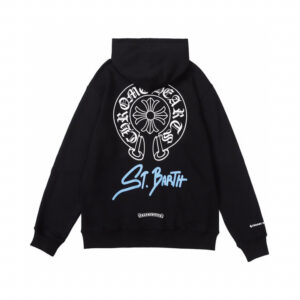 Chrome Hearts St. Barth Cross Logo Zip-Up Hoodie Black