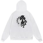 Chrome Hearts Cross Cluster Horseshoe Pullover Hoodie White