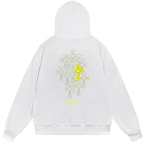 Chrome Hearts Yellow Cross Garden Pullover Hoodie White