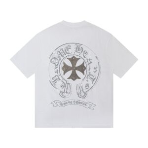 Chrome Hearts Rhinestone Horseshoe Cross T-Shirt White