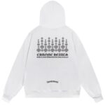 Chrome Hearts Cross Pattern Graphic Pullover Hoodie White