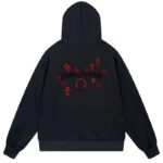 Chrome Hearts Red Cross Horseshoe Pullover Hoodie Black