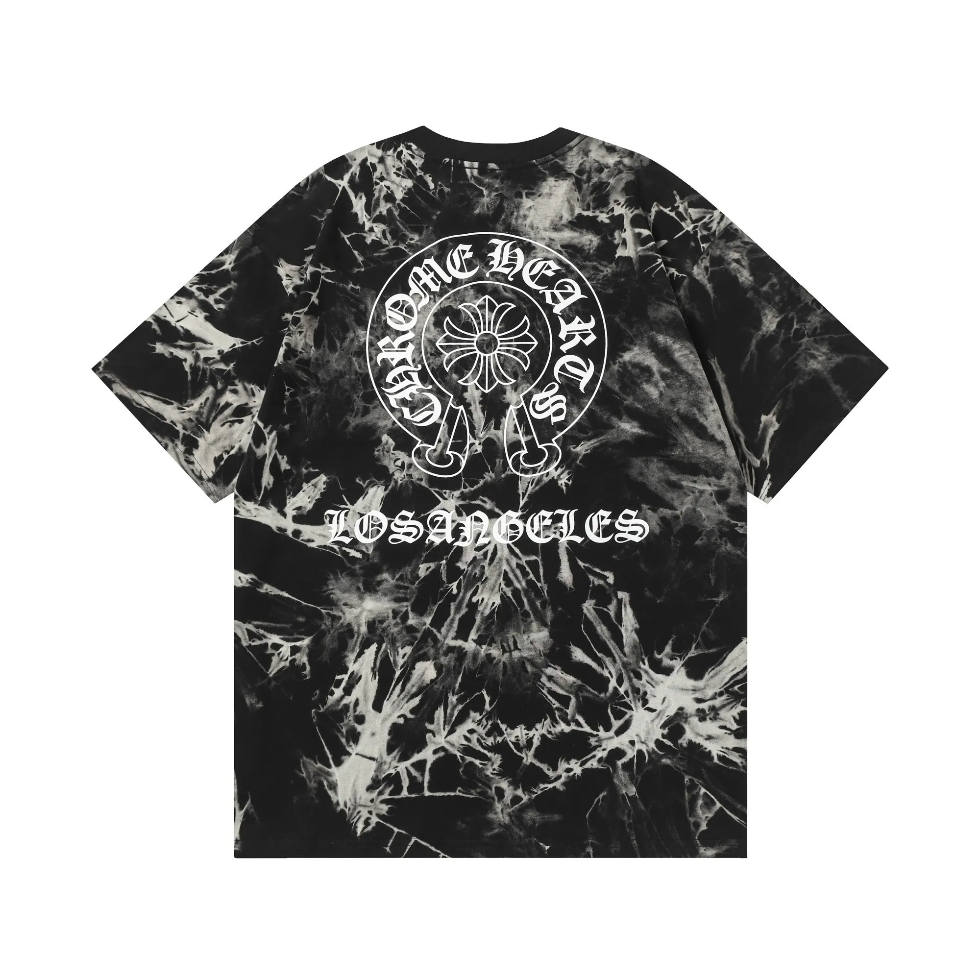 Chrome Hearts Los Angeles Horseshoe Tie-Dye T-Shirt Black Chrome Hearts Los Angeles Horseshoe Tie-Dye T-Shirt Black