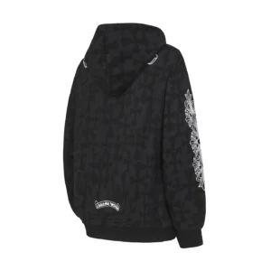 Chrome Hearts Black Shadow Cross Scroll Zip Hoodie