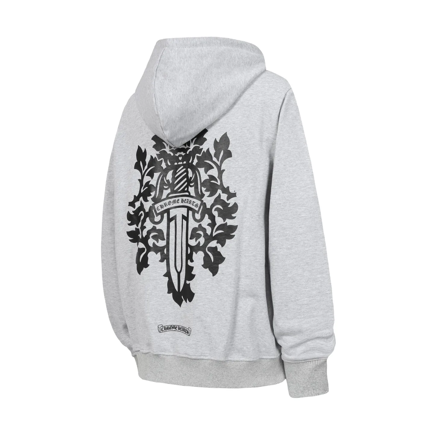imgi_28_e49b13b9 Chrome Hearts Grey Ornamental Dagger Zip-Up Hoodie