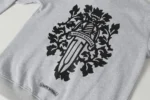 Chrome Hearts Grey Ornamental Dagger Zip-Up Hoodie